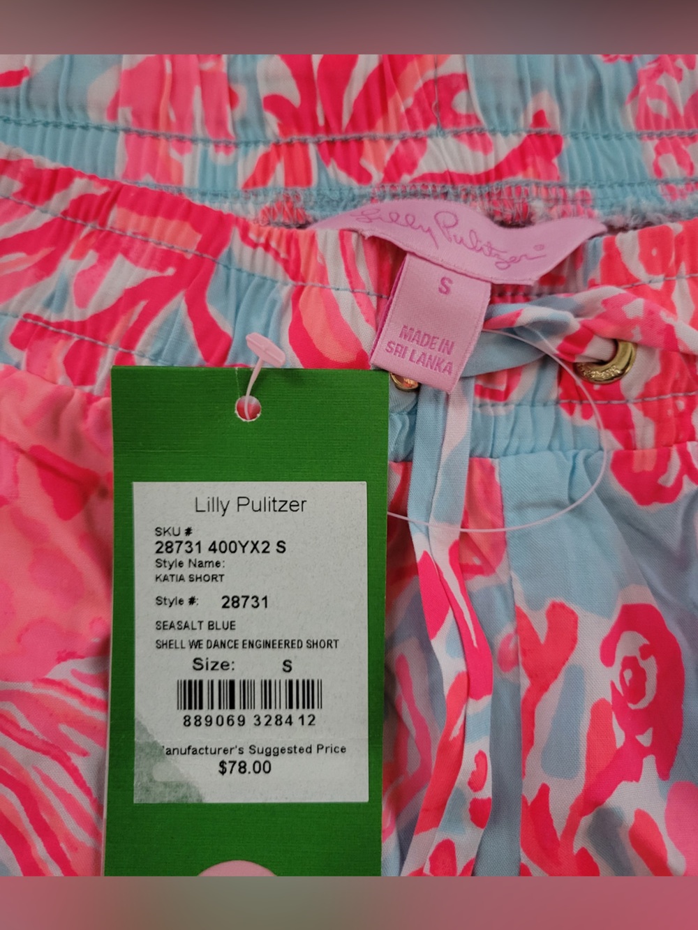 Lilly Pulitzer Katia Shorts Shell We Dance Engineered Seasalt Blue Size S-NWT - Picture 7 of 7